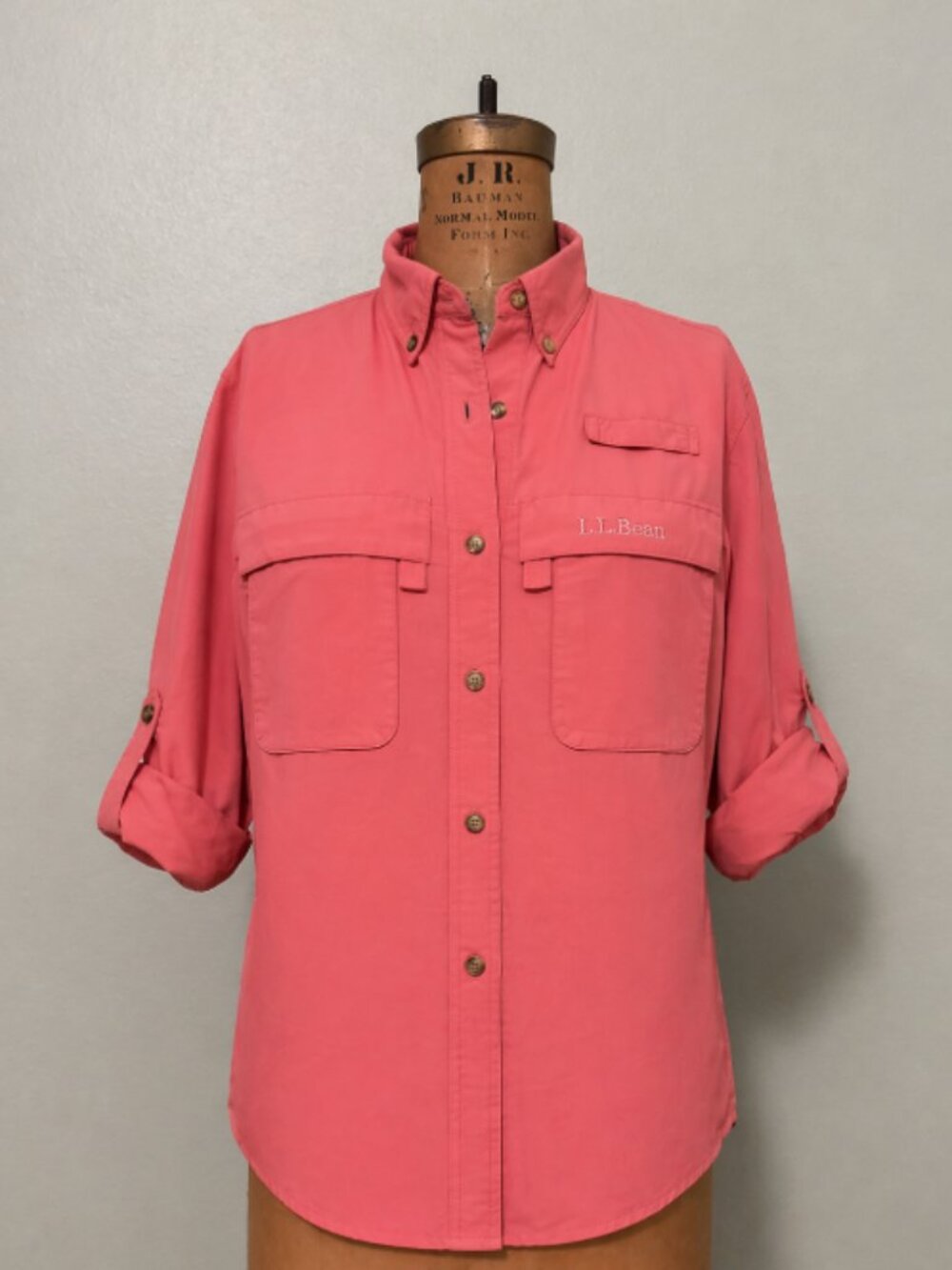 LL Bean Sz medium Long Sleeve Fishing shirt